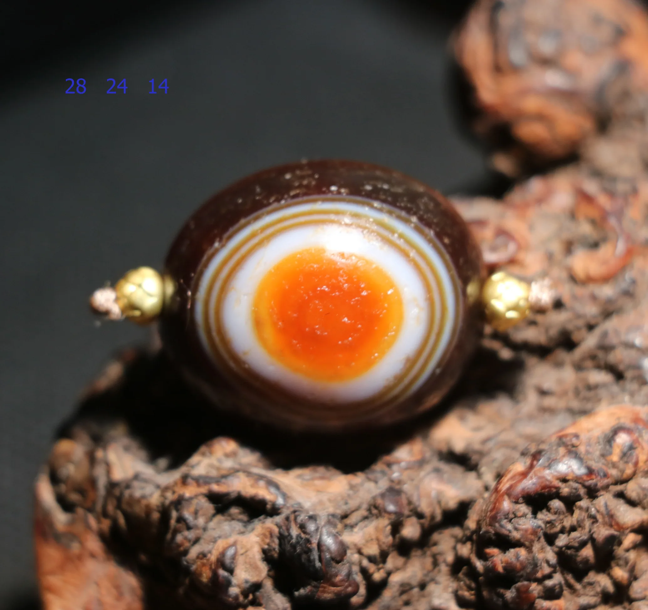 A Magic Power Tibetan Old Agate Colorful Goat Heaven Eye dZi Bead Amulet Pendant A Amulet T Timestown UPX512