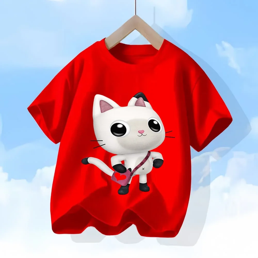 تي شيرت Gabby's Dollhouse Pandy Paws الرسمي للأولاد من القطن الناعم للأطفال من Ropa Niño