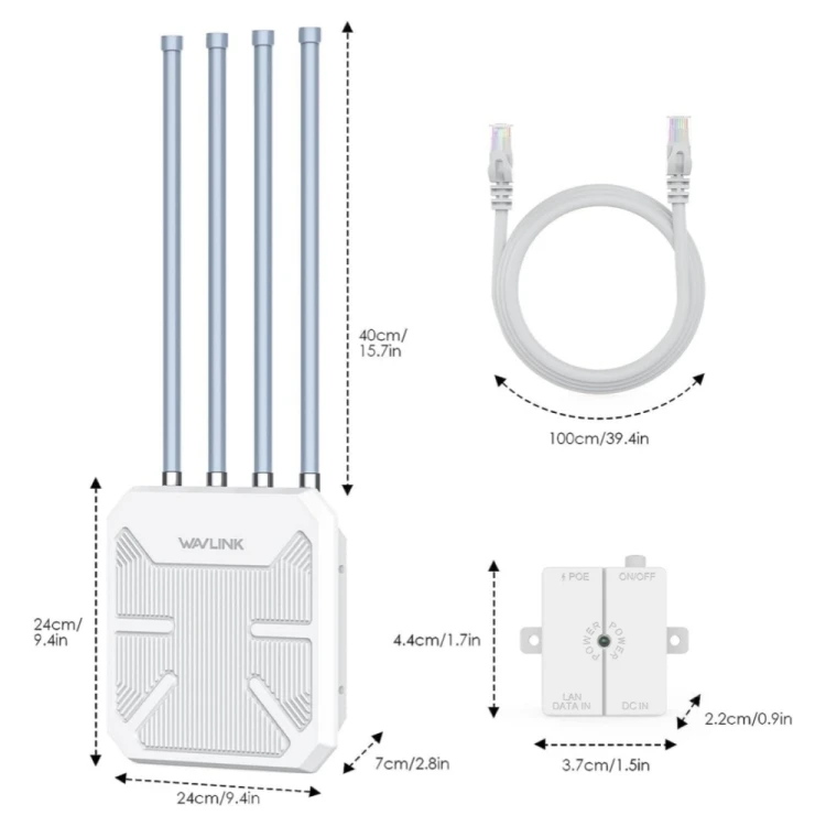 Original WAVLINK WN573HX1 WiFi 6 AX1800 IP67 Waterproof Outdoor Dual Band Wireless WiFi Routers AP repeater mesh extender Router