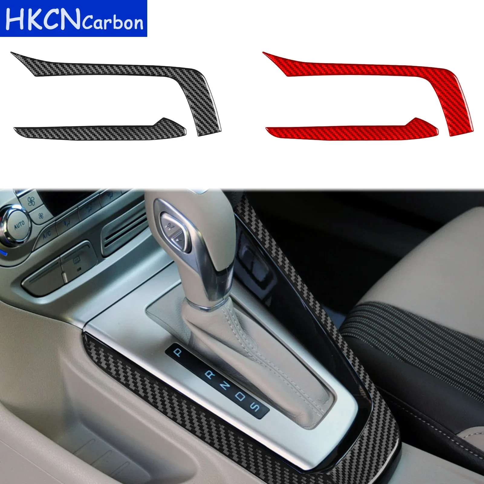 

For Ford Focus 2012—2014 Carbon Fiber Car Accessories Gear Shift Box Outer Frame Panel Cover Trim Sticker Interior Modification