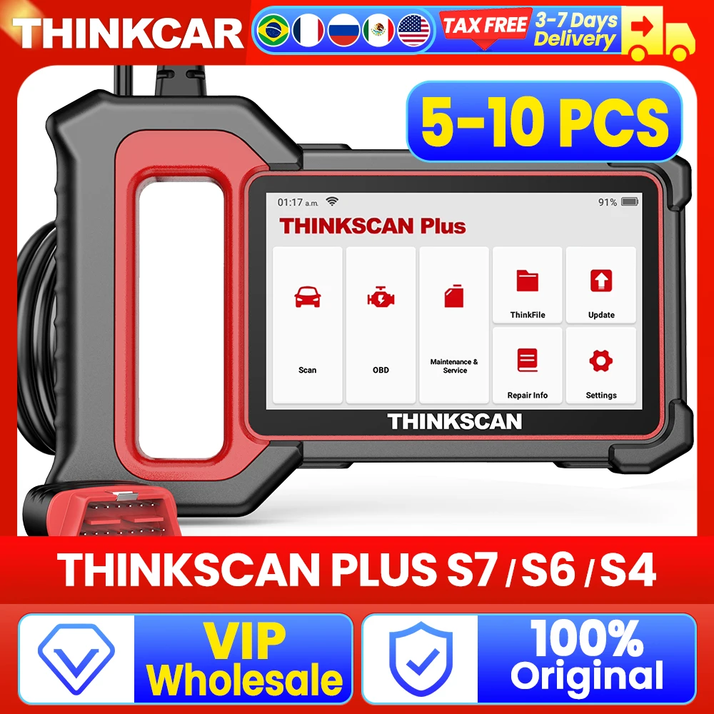 VIP Wholesale Price 5 10 PCS THINKCAR Thinkscan Plus S7 S6 S4 Obd2 Scanner Car Diagnostic Tool Automotivo Scanner Diagnosis Tool