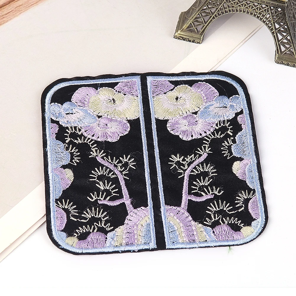 Chinese Style Embroidery Fabric Stickers Hand Sewing Square Embroidered Label Sleeve Badge DIY Clothing Patch Sewing Supplies