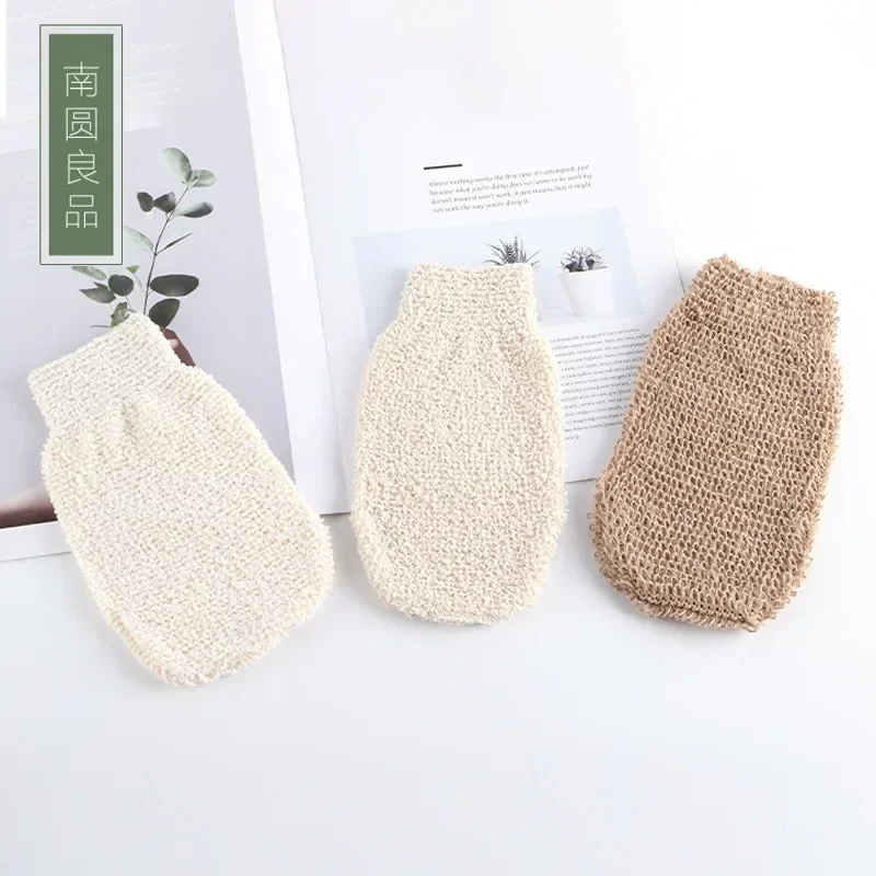 1 Pcs Fiber Shower Gloves Exfoliating Skin Wash Foam Towel Massage Back Shower Hemp Body Cleansing Towel