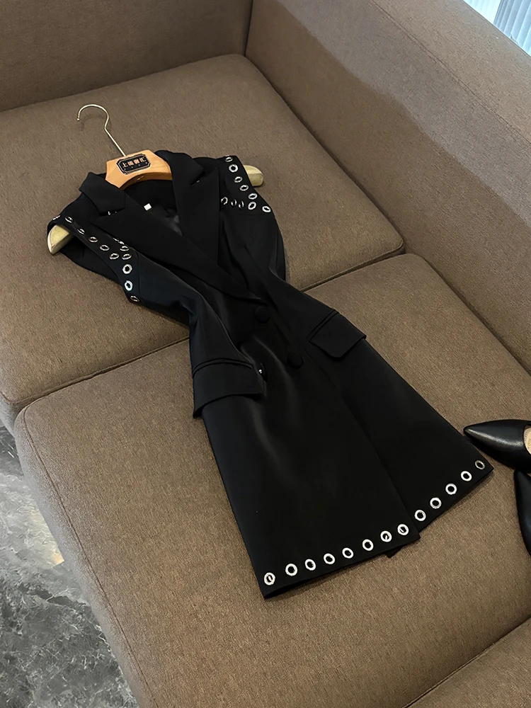 Faionable Autumn Winter Pure Color Punching Svel Slimming Commute Suit Dr Women's D2080 Ci Commute Sle