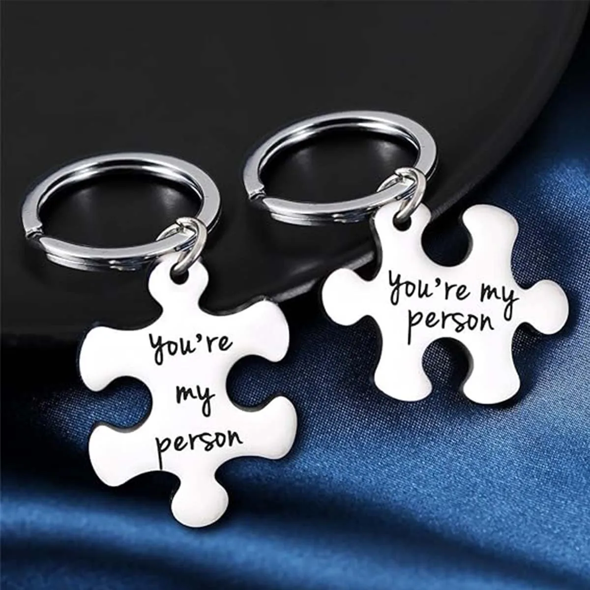 2pcsStainless Steel Couple Puzzle Ornaments for Men and Women Necklaces for VALENTINE'S Day Gifts Lettering Stainless Steel Neck