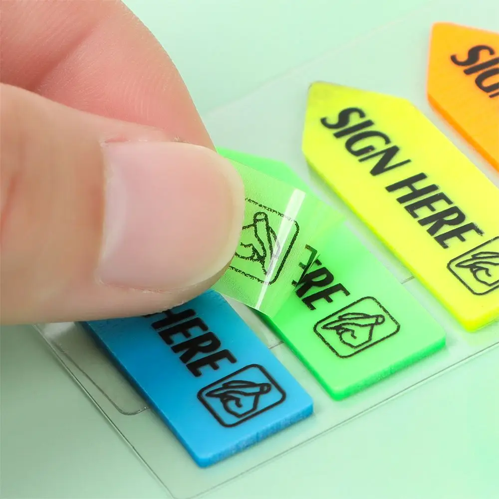 1 แพ็คสีเรืองแสง Sticky Notes Index Flags Bright สีหน้าสติกเกอร์ MeMO Pad โรงเรียนอุปกรณ์สํานักงานเครื่องเขียน