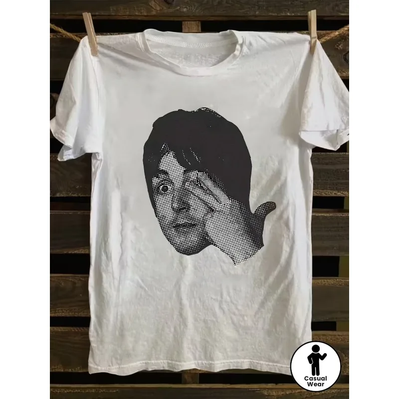Women's Retro Pixel Pattern T-shirt Zhu Meiling Printed Short Sleeve Round Neck Casual T-shirt Suitable for Daily Wear and Gifts