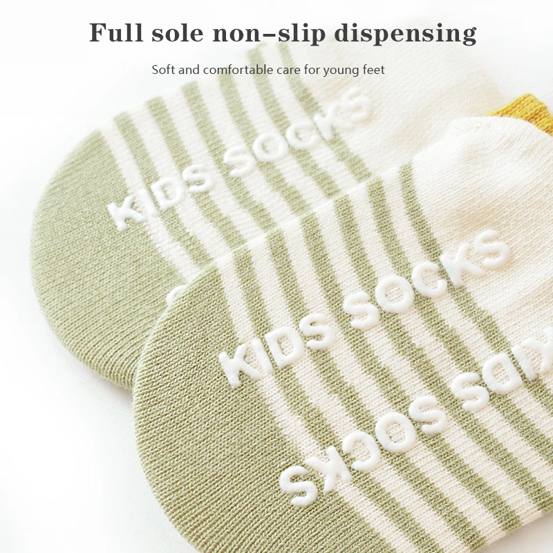 4 Pairs/Set Summer Children\'S Boat Socks Non-Slip Cartoon Baby Floor Socks Thin Mesh Coton Kids Socks For Boys And Girls