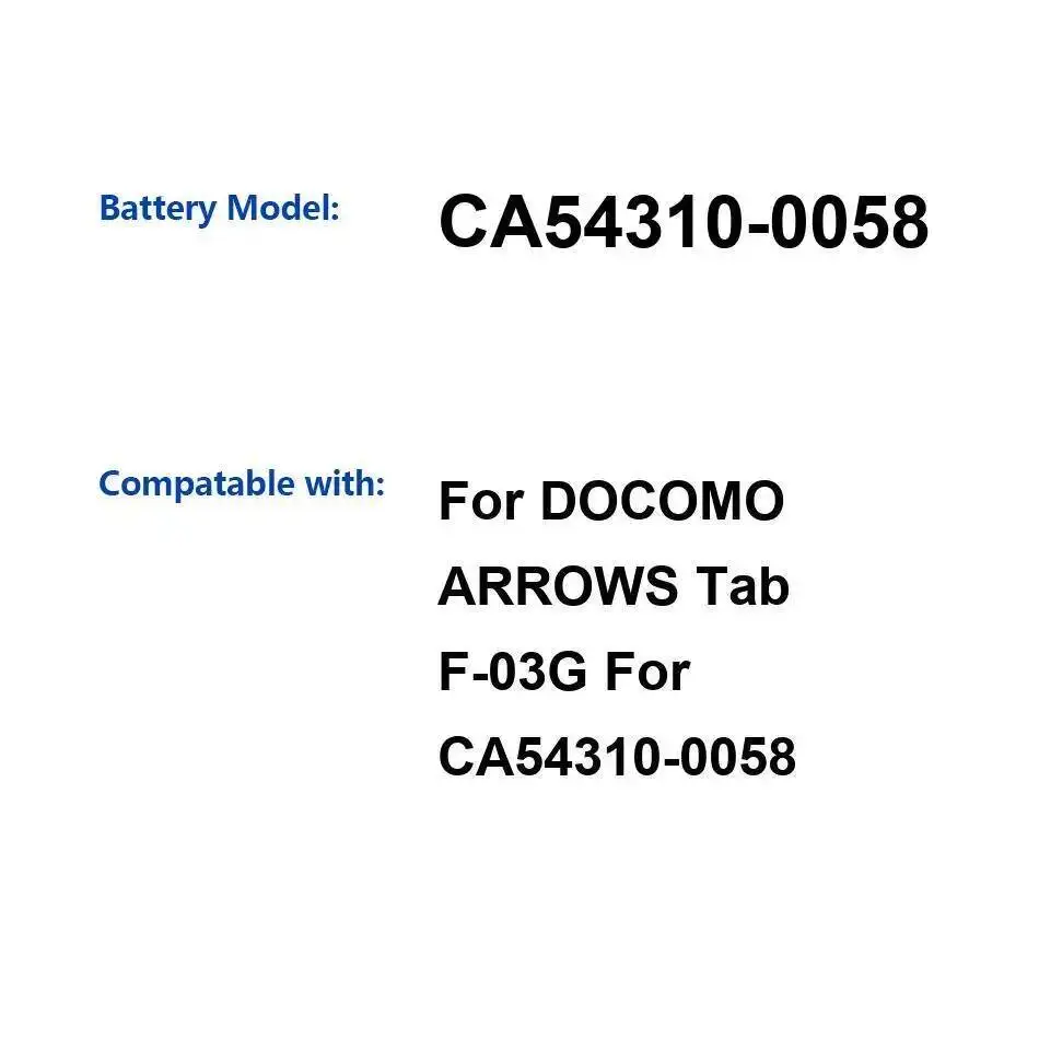 

Tablet Battery 7840Mah Long-Lasting For Docomoarrows Tab F-03G CA54310-0058