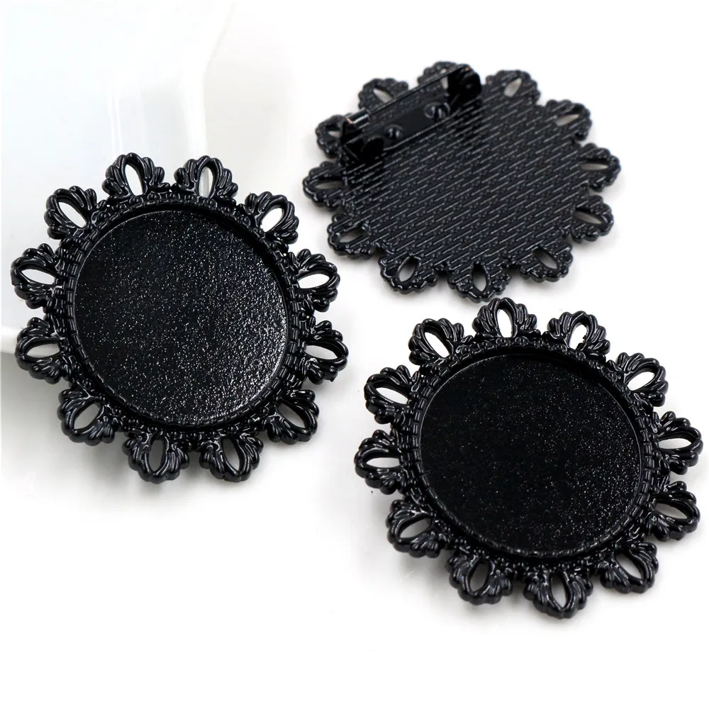 New Fashion 5pcs 25mm Inner Size Antique Silver Plated and Antique Bronze and Antique Gold Color Brooch Cabochon Base Setting