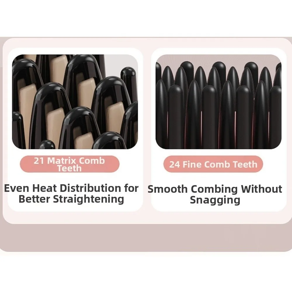 Wireless Straightening Brush Comb USB Rechargeable Fast Heating Hair Styling Iron Mini Frizz-Free for 3.7V2000mAh