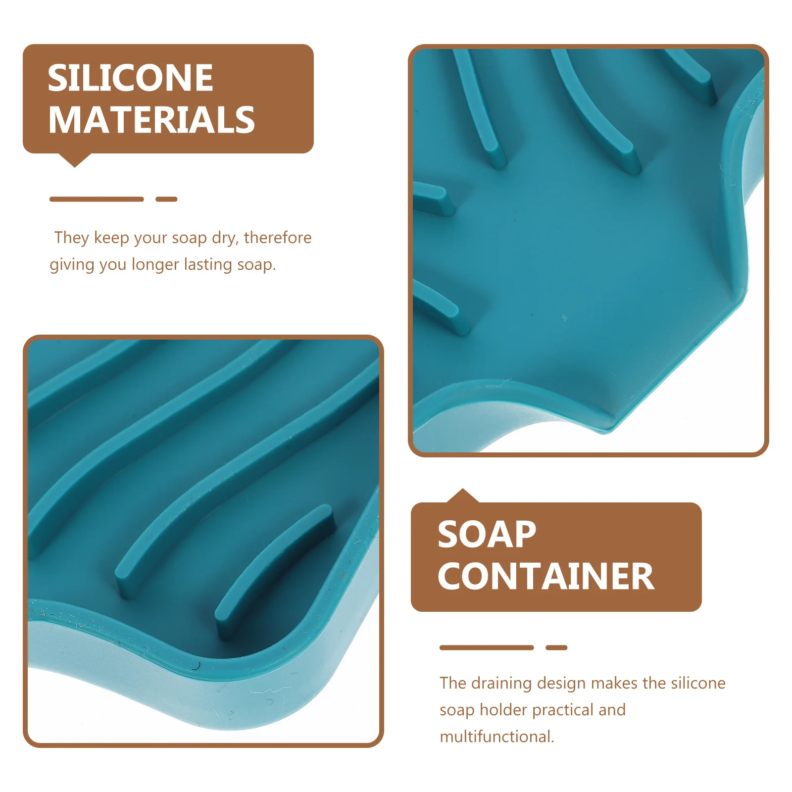 

3pcs Silicone Soap Holder Self-Draining Tray Bathroom Kitchen Storage Rack Soap Dish For Home Hotel Shower Decor