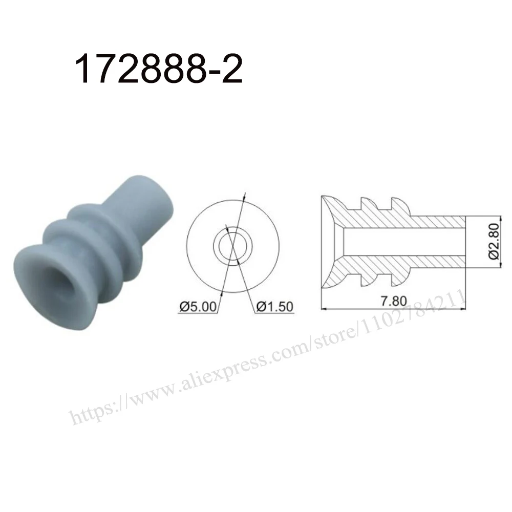 Impermeável Auto Seal Connector, Nova energia Auto Seal, Terminal de borracha Plug, selo automotivo, 5000pcs, 172888-2