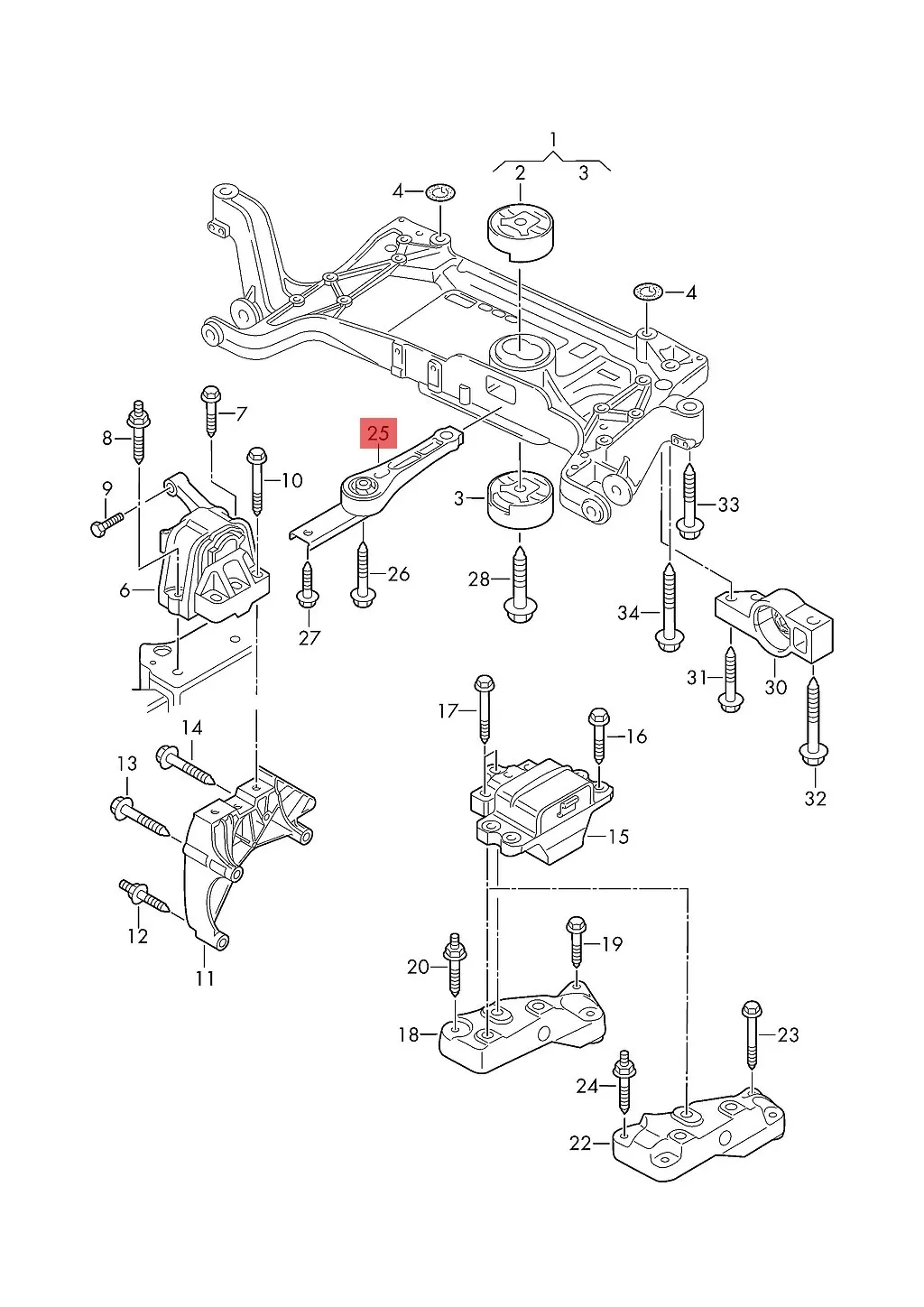 Baofeng Rear Engine Support 7N0199855A For Audi Q3 U8 For VW Sharan Tiguan For Seat Alhambra Motor Mounts