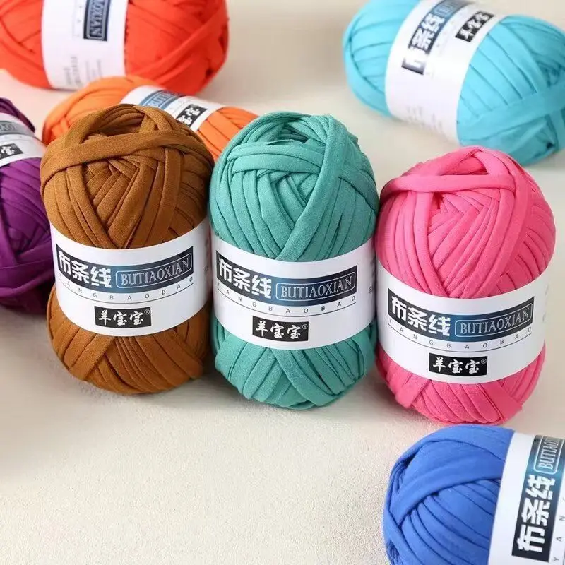 1PC T Shirt Knitting Yarn For Woven Bag Hat Slippers Coaster Blanket Thread Soft Polyester Crochet Yarn Soft Cloth Yarn
