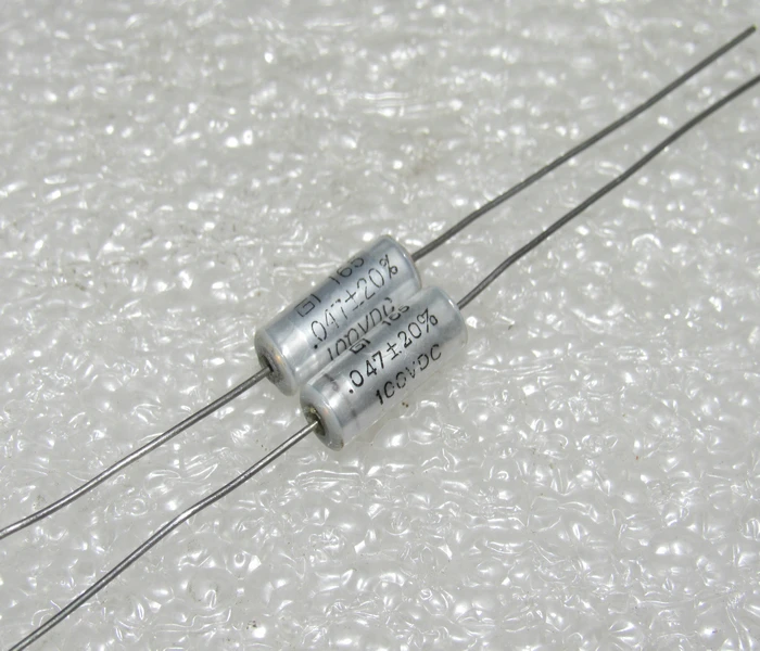 20PCS/Early, British, Antique 100V0.047UF 473M Axial Fever Coupled Film Capacitor
