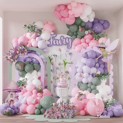 Fairy Wonderland Balloon Kit Pastel Pink Purple Green Baby in Bloom Wild Flower Fairy Garden Baby Shower Birthday Party Decor