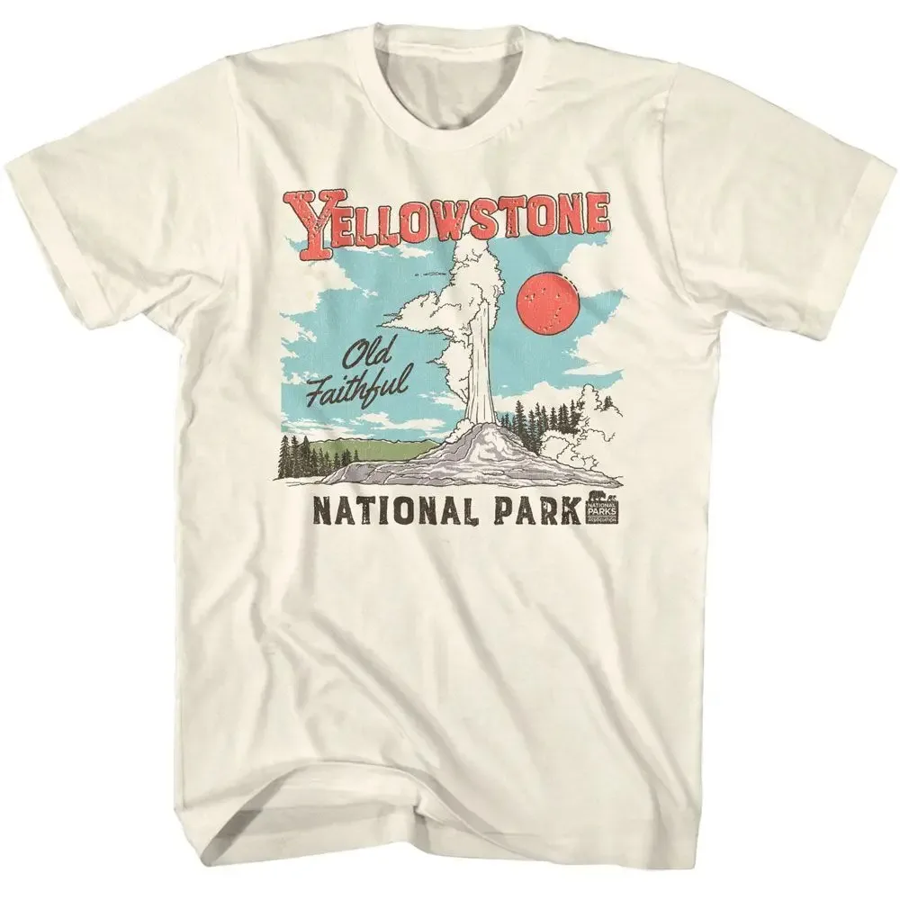 National Parks Yellowstone Illustration Natural Brands T Shirt