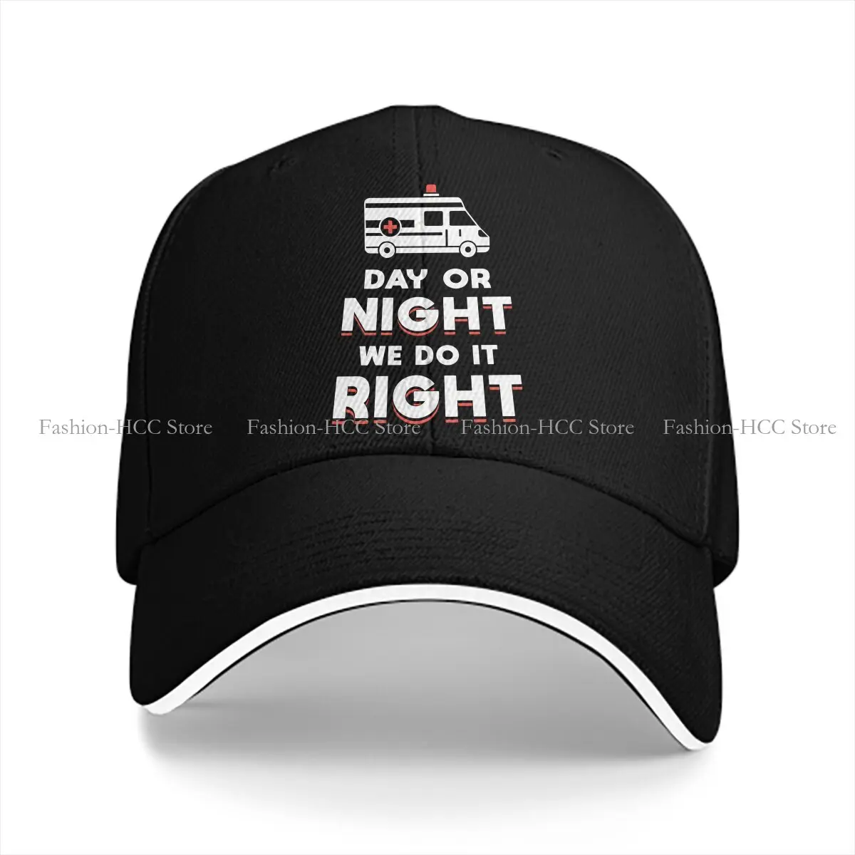 Day Or Night We Do It Right Driver Solid Color Baseball Caps Peaked Cap Ambulance Ambulances Sun Shade Hats Men Women