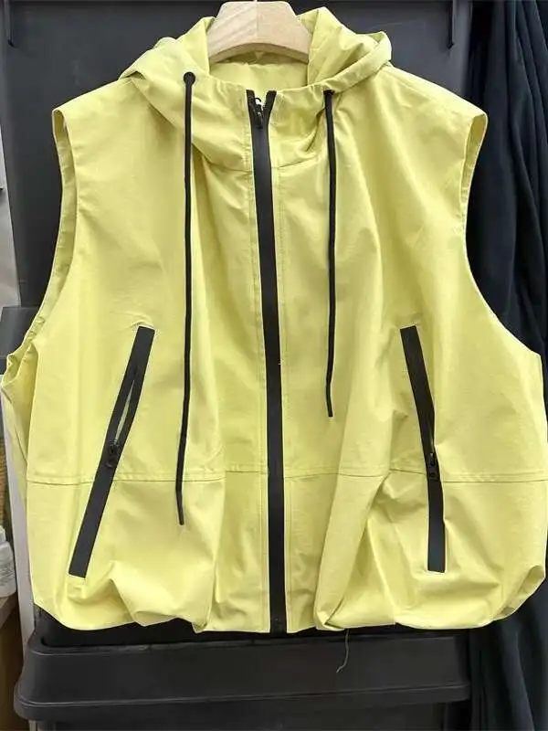 Women Tank Top Sleeveless Hooded Assault Suit Vest Women's Spring And Summer New Loose And Versatile Casual Vest Jacket