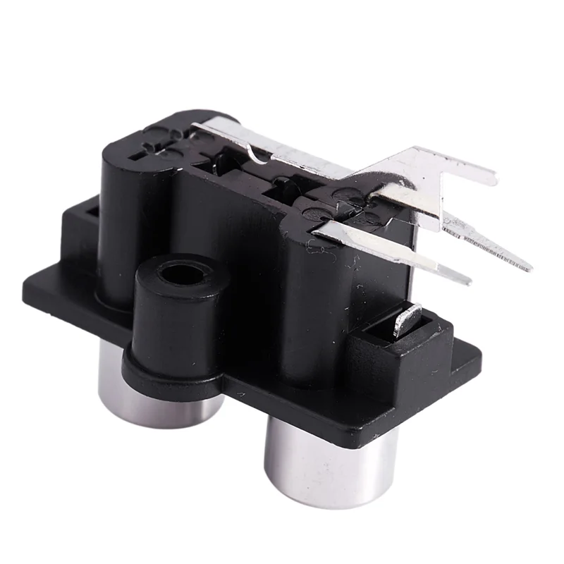 FULL-25Pcs PCB جبل 2 موقف ستيريو الصوت والفيديو جاك RCA موصل سالب