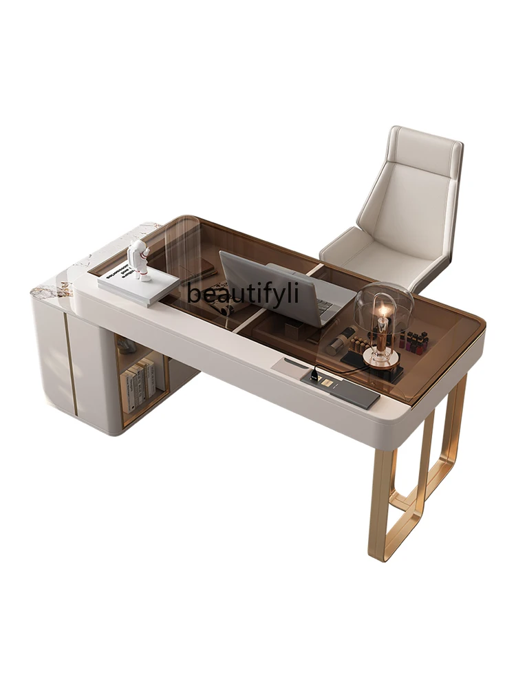 

Light Luxury Stone Plate Desk Makeup Integrated Modern Simple High-Grade Dressing Table Computer Desk