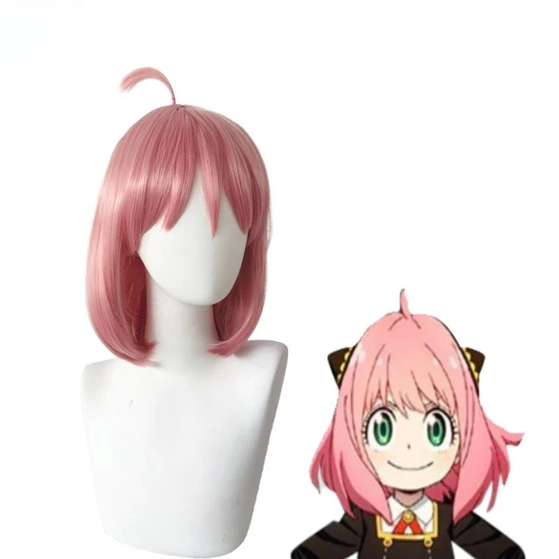 

Cute Pink Short Bob Wig with Natural Air Bangs Soft Anime Cosplay Wig Daily Wearable Heat-Resistant Hairpiece