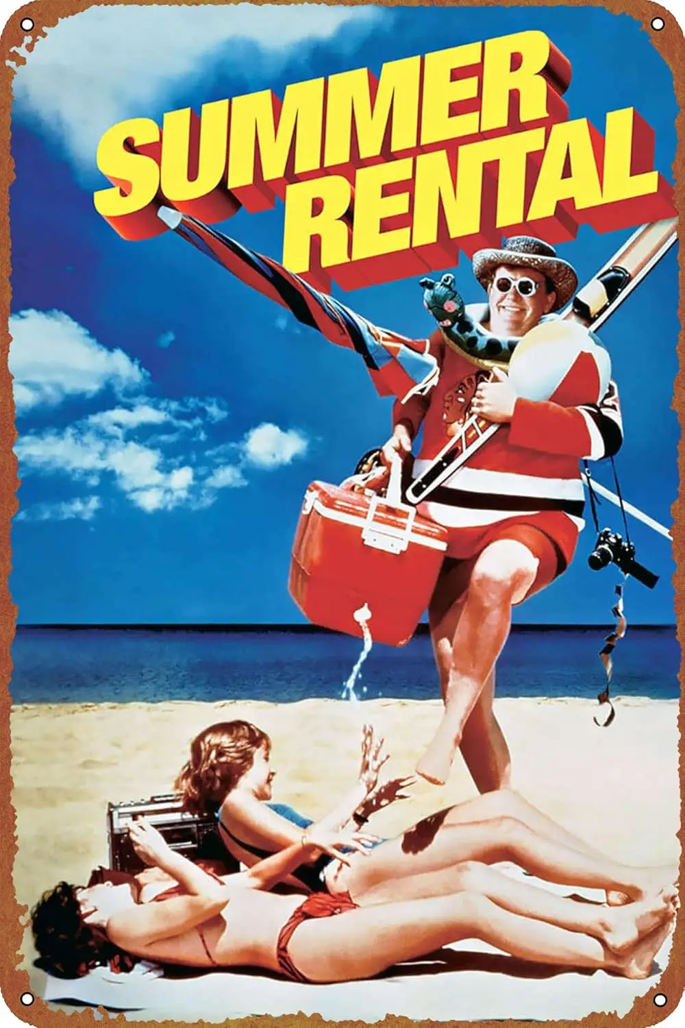 Summer Rental Movie Poster Retro Metal tin Sign Halloween Tin Sign,Cave,Bar,Club, Home Wall Art Metal Tin Sign 8x12 inches