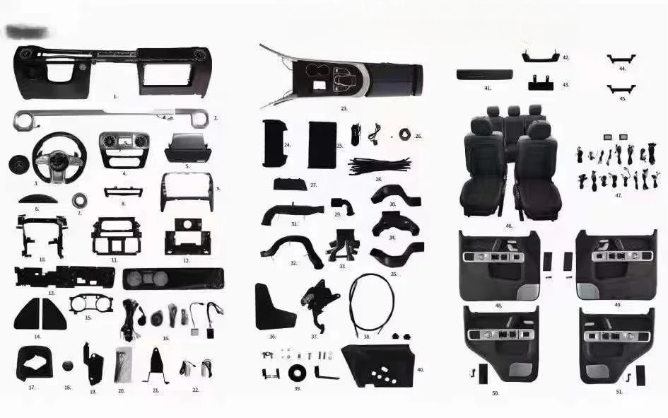 Auto Modification Interior Conversion Upgrade Kits for Benz G W463 00-18 Upgrade to W464 G63 Latest Style Assembly