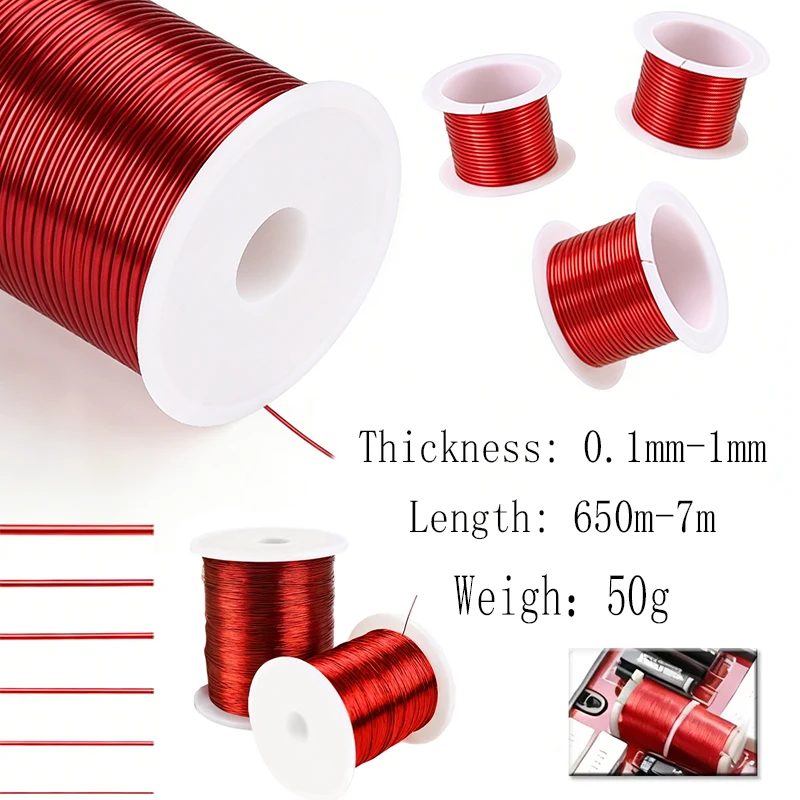 1/2/3 Roll Coppers Enameled Wire 0.1-1mm Cable Coppers Wire Enameled Wire Enameled Coppers Wire Coil Coppers Wire 650m-7m