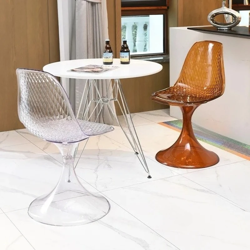 Luxury design acrylic dining chair transparent small apartment home leisure Nordic modern lightweight backrest negotiation view 6