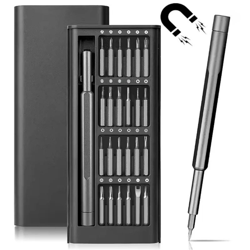25 in 1 Precision Screwdriver Set with Aluminium Alloy Handle Highly Hardened Metal Bits Swivelling Design Disassembly Kit image 5