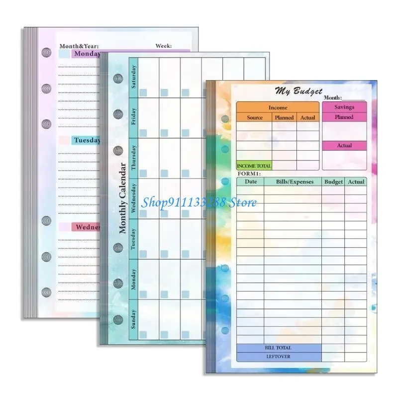 G88D Binder Planner Inserts, กระดาษเติมใบหลวมที่มีเส้นกว้างสำหรับโน้ตบุ๊กเครื่องผูก