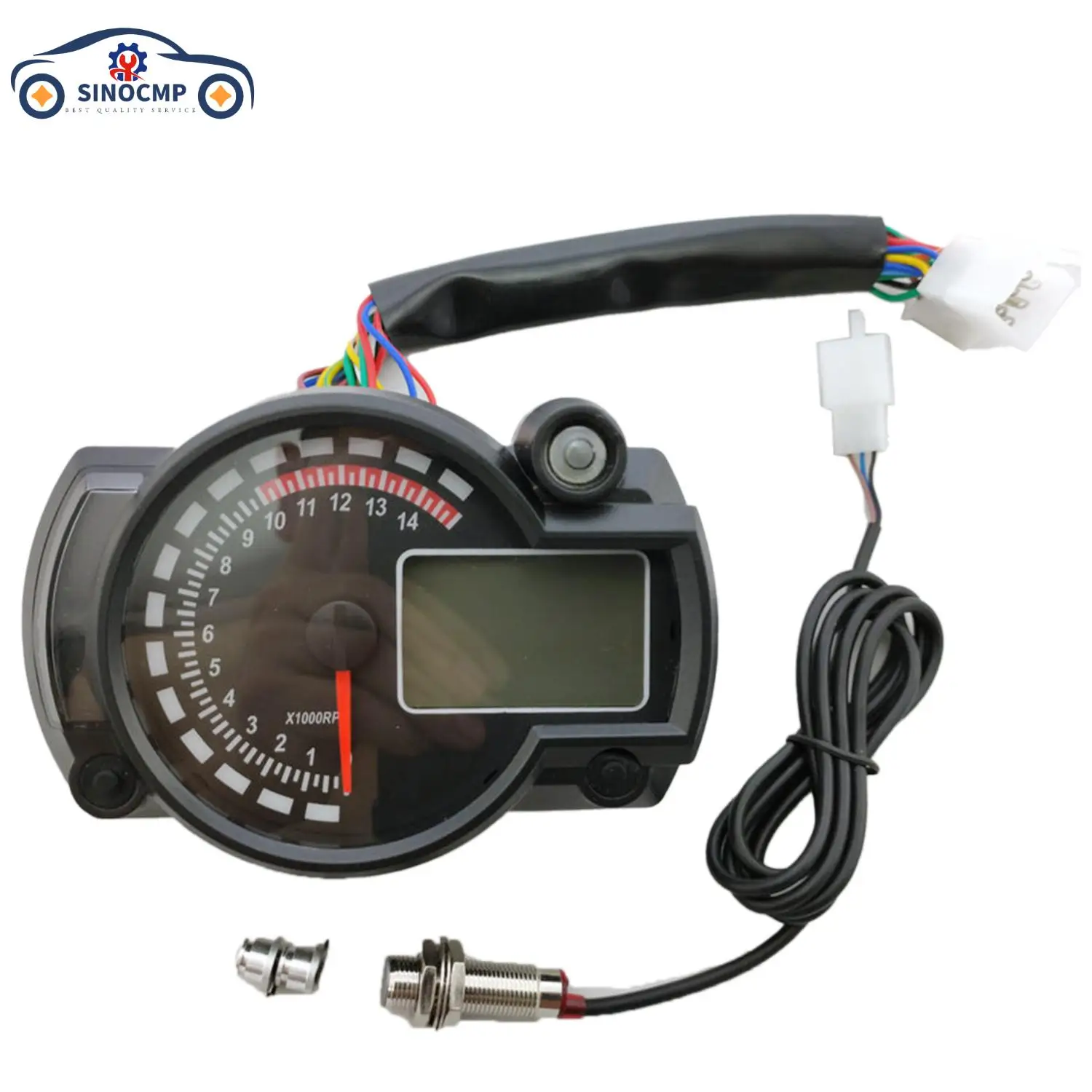 

SINOCMP для KOSO RX2N, спидометр, счетчик мотоцикла, ЖК-дисплей, цифровая приборная панель, одометр, 7 цветов, подсветка, аксессуары для мотоциклетных инструментов