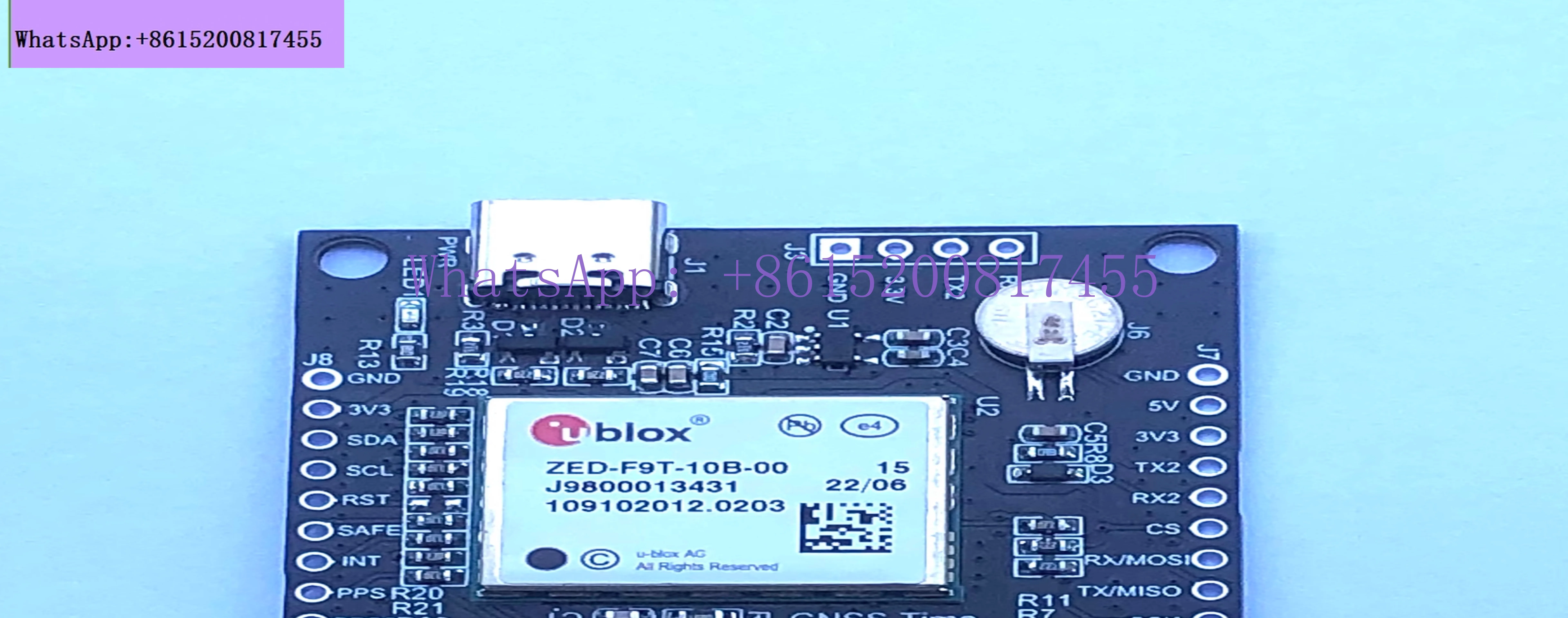 ZED-F9T-10B, multi-band GNSS receiver with nanosecond timing accuracy, supports L1L2, L5 frequency bands