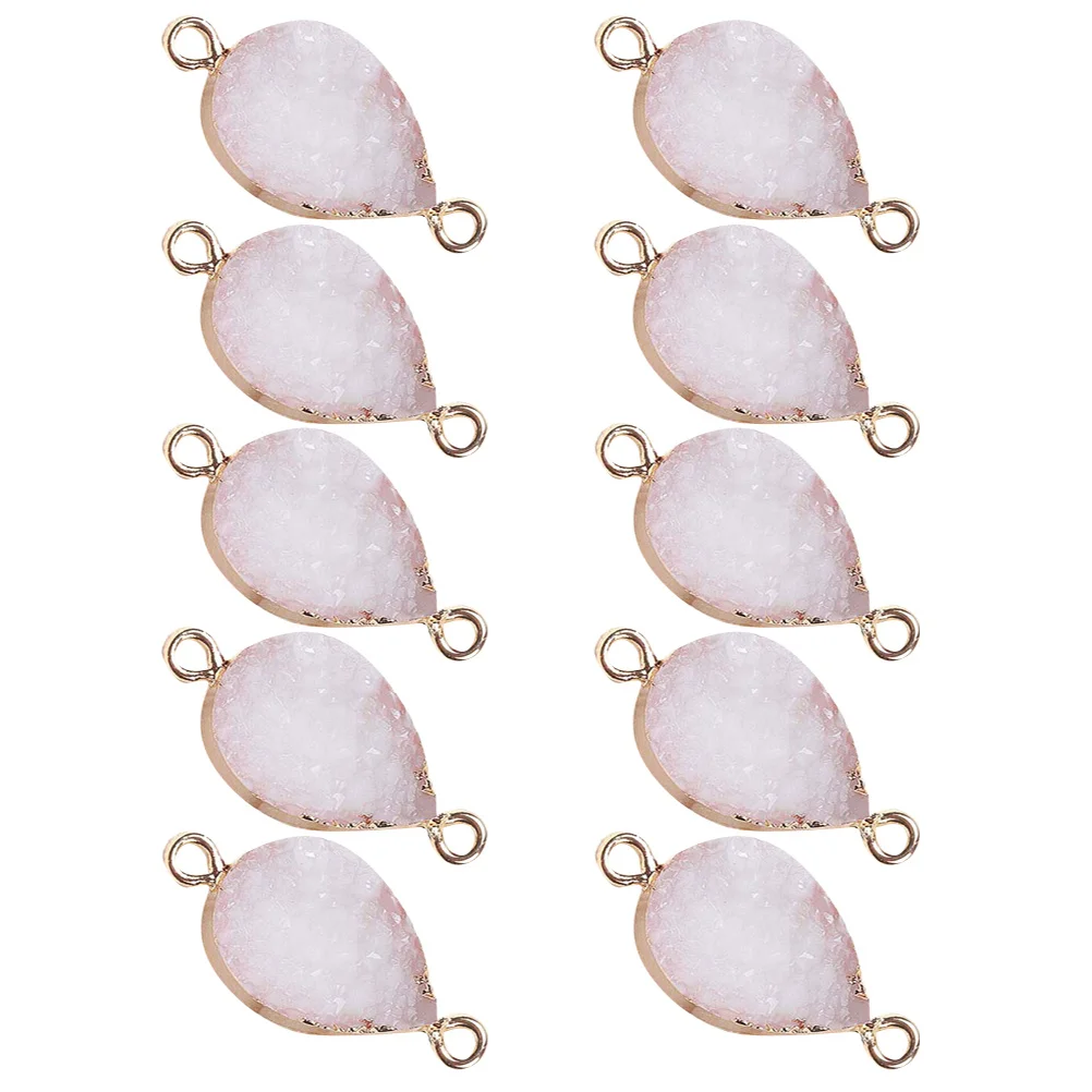 

10Pcs White Water Drop Crystal Pendant Supplies Delicate Ornament for Necklace Making and Crafts Crystal Pendant