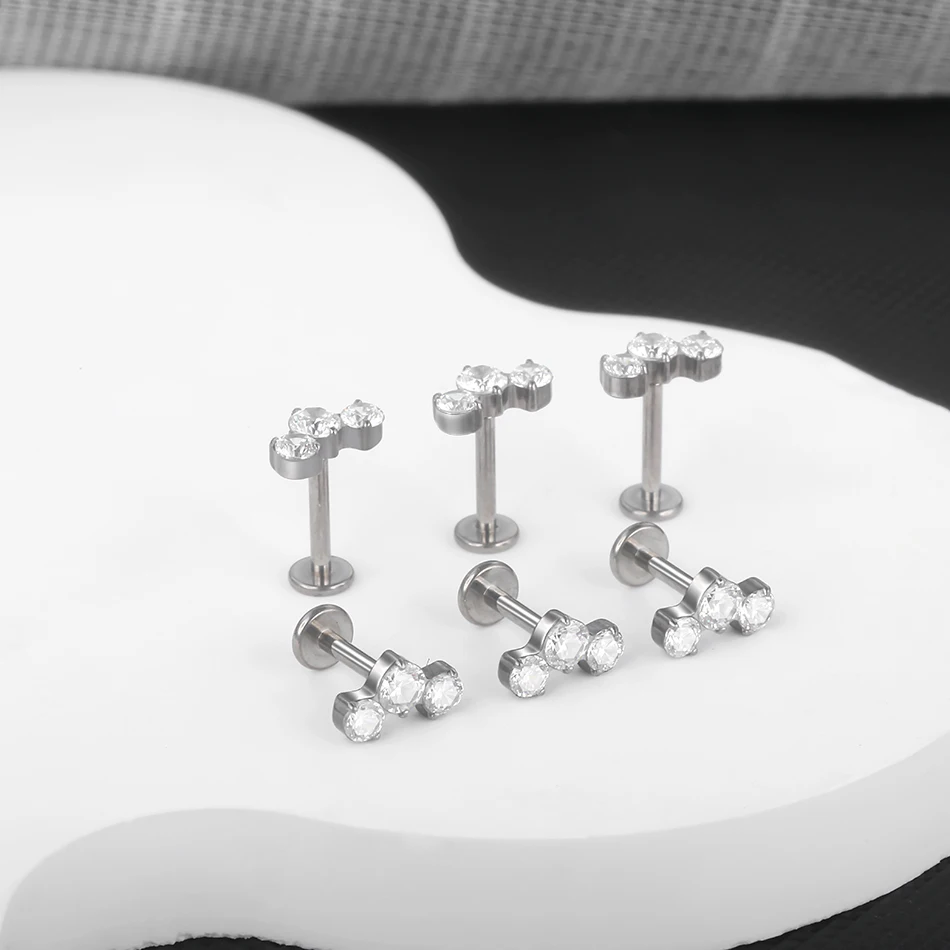 1PC Titan Zirkonia Ohrstecker Tragus Helix Piercing Innengewinde Labret Piercing Lippenring Schmuck für Frauen – Detail 9