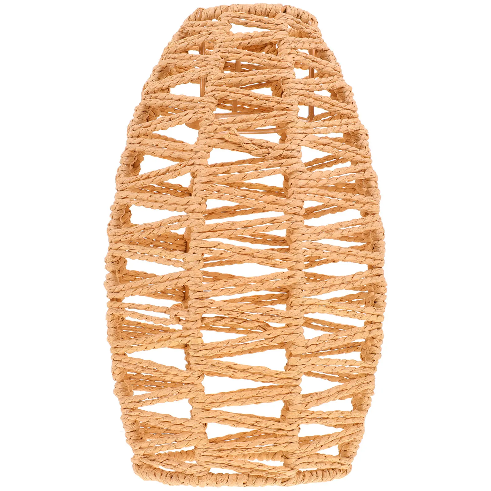 

Premium Handmade Woven Paper Rope Rattan Lampshade with Sturdy Iron Frame for Pendant Ceiling Table Lamps Decorative Light Cover