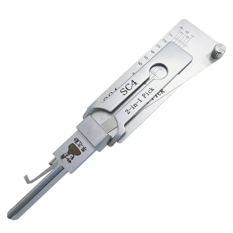Lishi 2-in-1 Stainless Steel Master Key Decoder Master Key Decoder SC4 for Access Doors and Various Shapes Lock Picks Kits