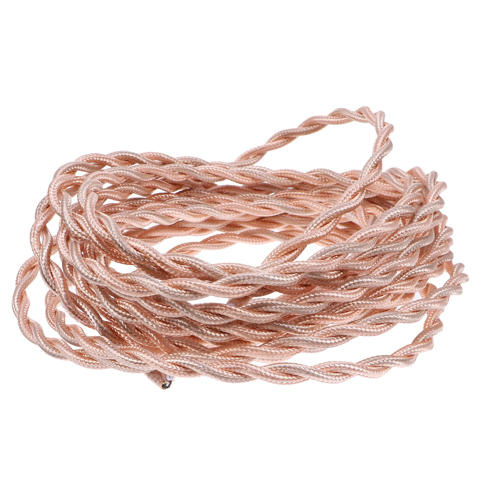 

1 Roll 5M Fabric Covered Wire Power Line Lamp Cord Vintage Twisted Electrical -Conductor Insulated Copper Cable Diy