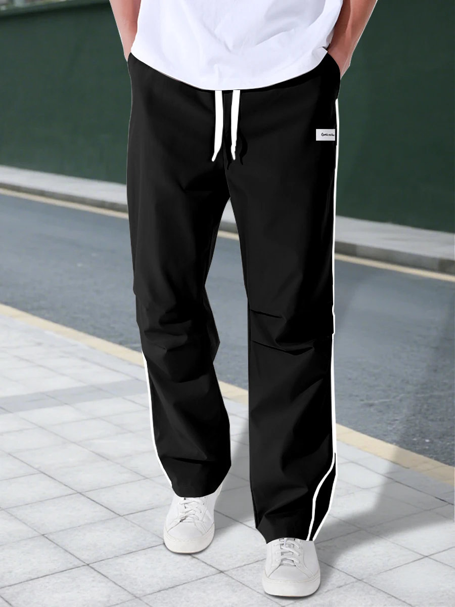 

All-new solid-color lace-up sport pants, simple pants, men's pants and casual pants for summer