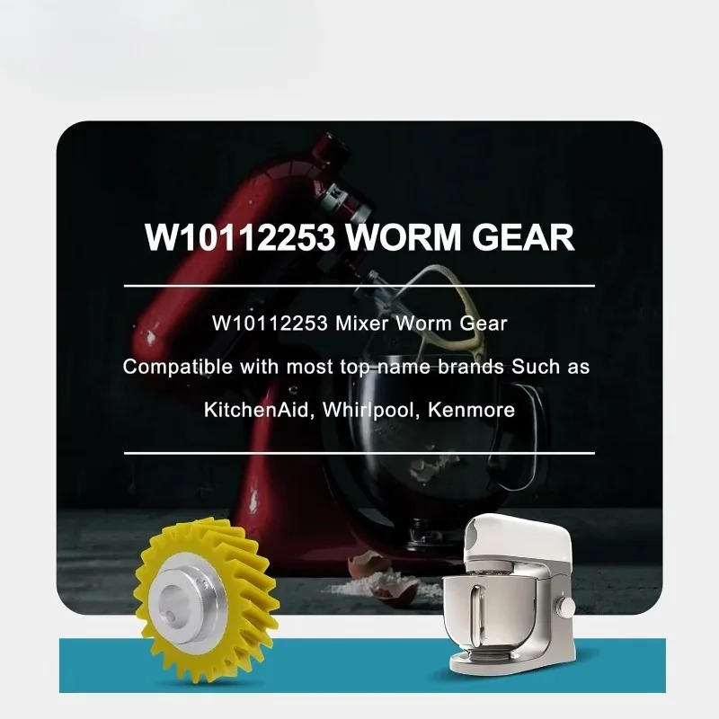 2pcs  W10112253 Worm Gear Repair Accessories For Kitchenaid Stand Mixers, Replace 4162897 4169830 5K45SS 5KPM5 - view 5
