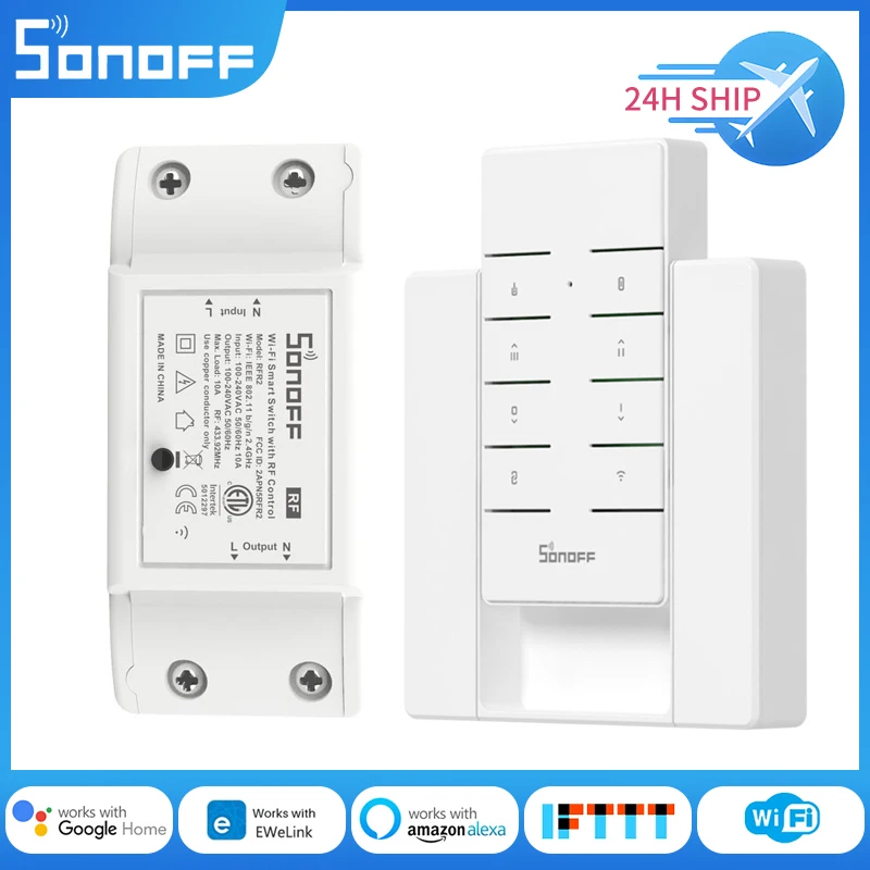 SONOFF RFR2 WiFi Smart Switch Moudle 433MHz DIY Smart Light Switch eWelink APP Remote Control Supports Alexa Google Home