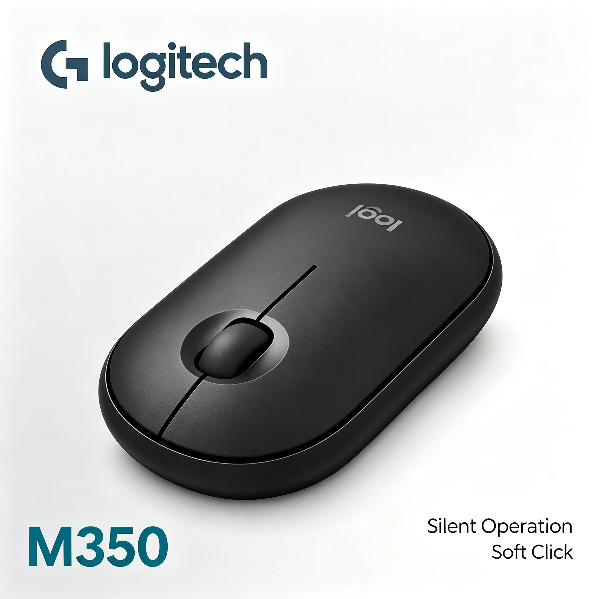 Logitech M350 Wireless Ergonomic Mice Slim Quiet Buttons Universal Mouse for Laptop PC