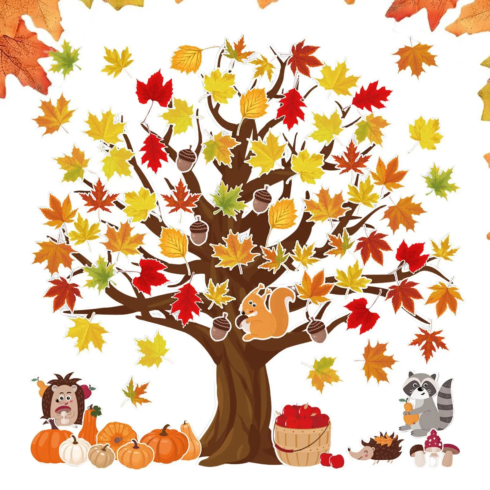 Fall Classroom Decor Sticker Set DIY Autumn Tree Theme Blackboard Decoration Classroom Window Wall Decorations Decals