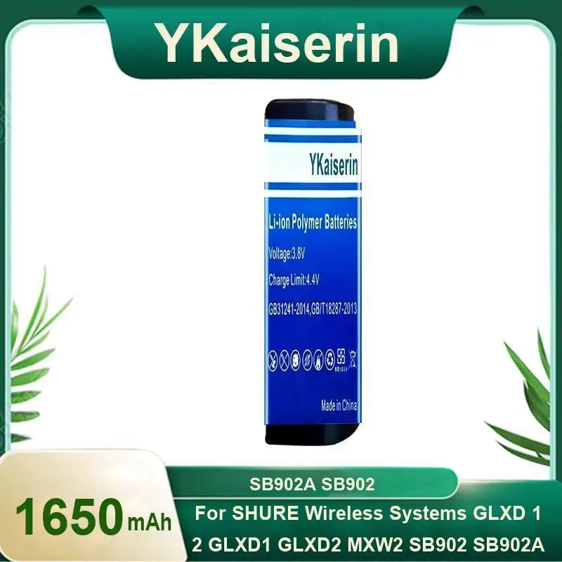 

Аккумулятор беспроводной аудиосистемы 1650 мАч для цифровых систем Shure Glx-D Glxd 1 2 GLXD1 GLXD2 MXW2 SB902 SB902A