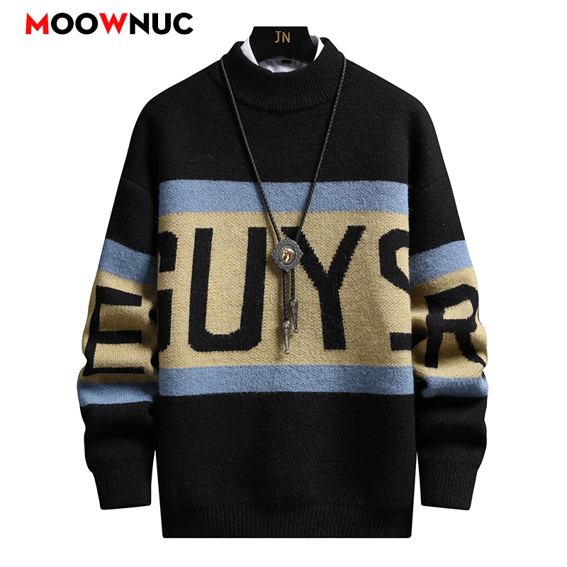 

Men's Solid Knit Pullover Sweater Warm Men Clothing Casual Fashion Streetwear for Spring Autumn Hombre Male Sweat-shirt New