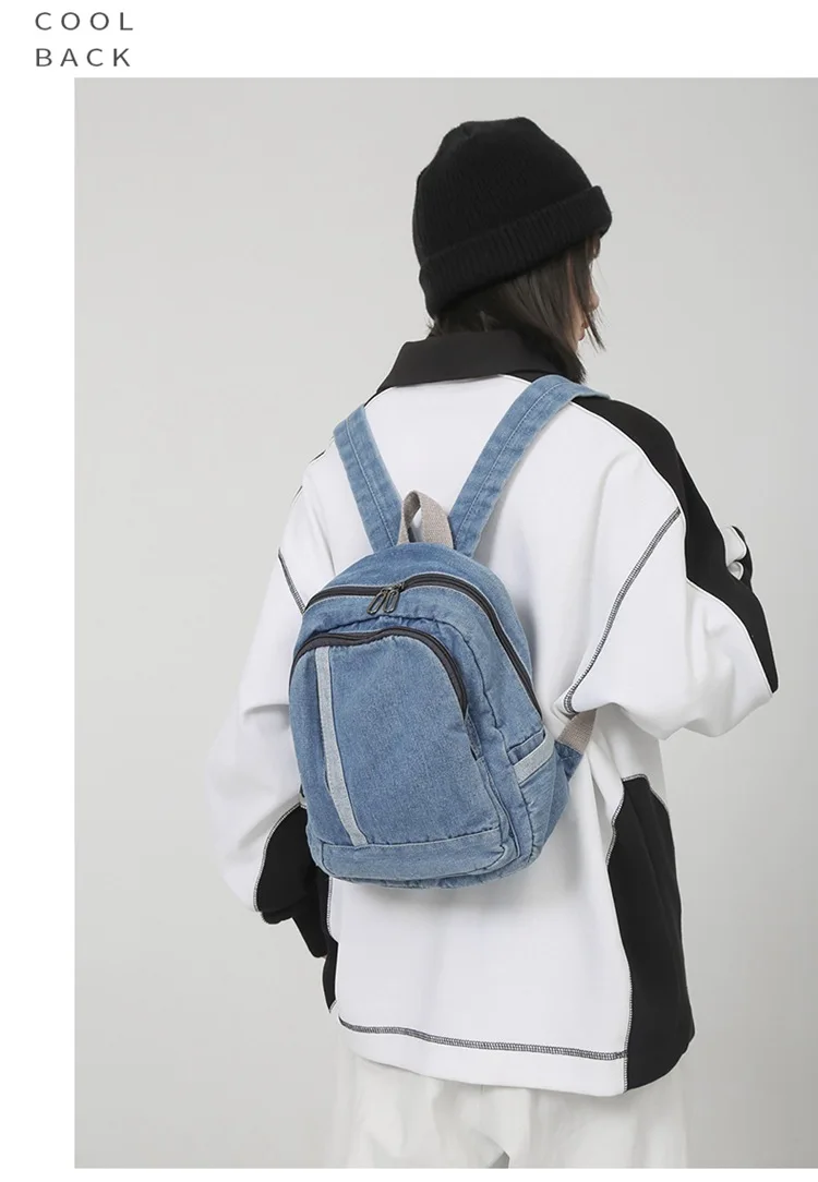 Exquisite Blue Jean Backpack Rucksack Schoolbag Daypack for University High School Students Travel Neccessity backpacks women 가방