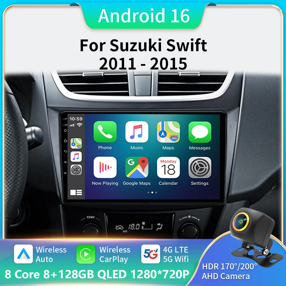 For Suzuki Swift 4 2011 - 2017 Car Radio Intelligent Android 16 Auto Multimedia Video Player Stereo CarPlay GPS Navigation 2 Din
