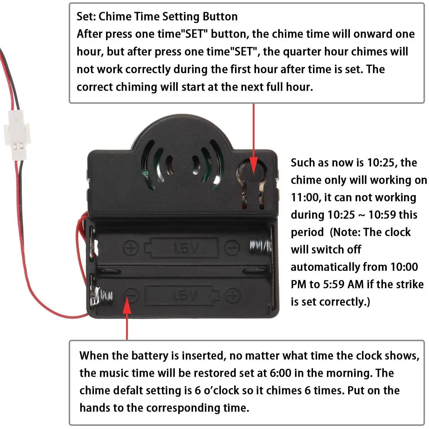 Quartz Pendulum Trigger Clock Movement Chime Westminster Melody Mechanism Clock Kit with 3 Pairs of Hands